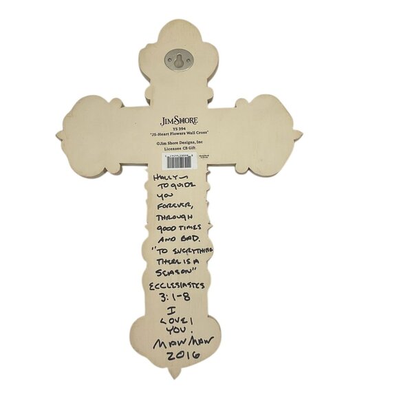 Jim Shore Heart Flowers Wall Cross - Picture 6 of 7